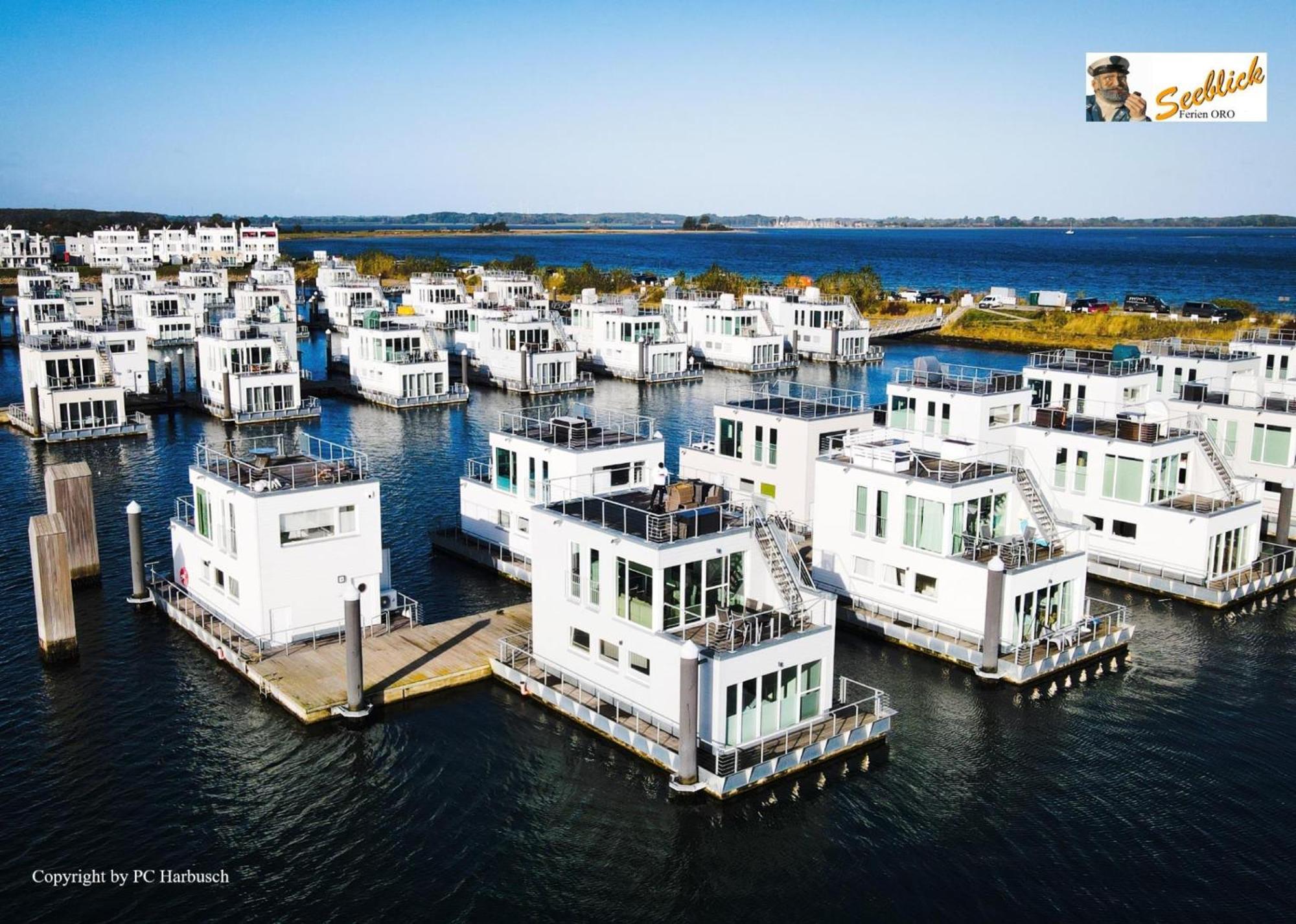 Schwimmendes Ferienhaus Antares One By Seeblick Ferien Oro, Rundum Wasser, Sauna 올페니츠 외부 사진